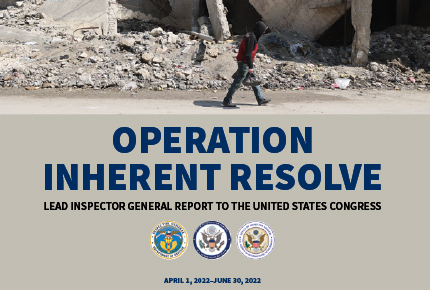 Lead Inspector General for Operation Inherent Resolve I Quarterly Report to the United States Congress 